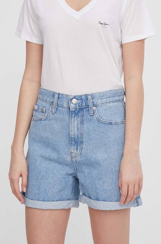 Calvin Klein Jeans szorty jeansowe bawełna niebieski J20J222800