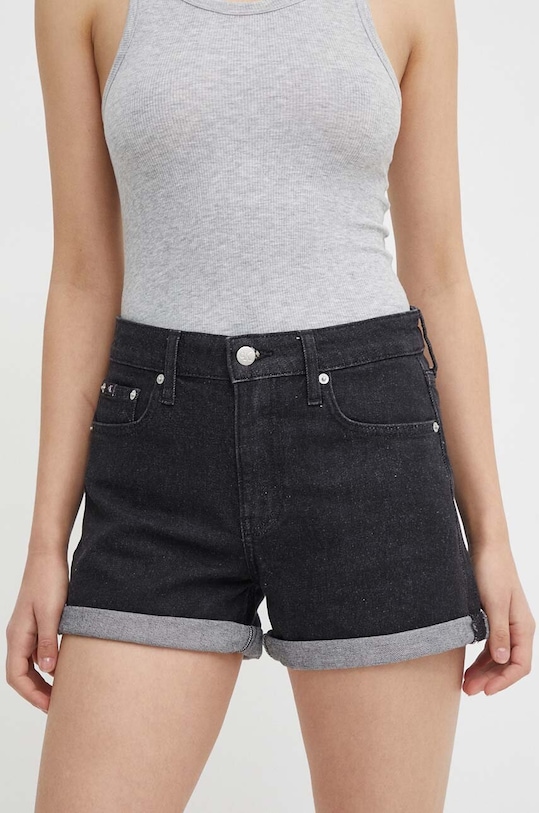 Calvin Klein Jeans farmer rövidnadrág sima fekete J20J222808