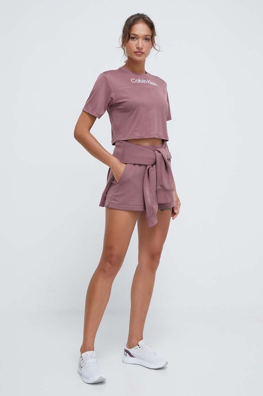 Calvin Klein Performance szorty treningowe 00GWS4S826 różowy SS24