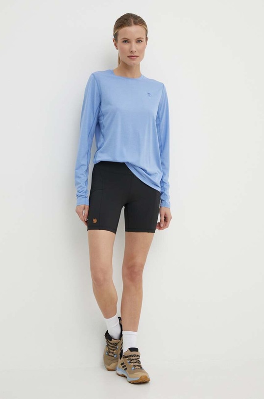 Fjallraven pantaloni scurti sport Abisko tricotaj negru F14200146.550