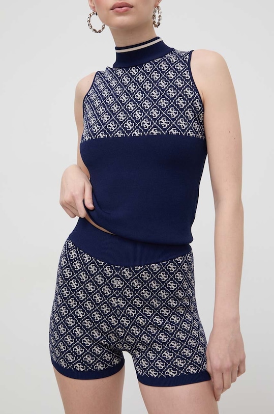 Kratke hlače Guess pletivo mornarsko plava W4GZ32.Z37K0