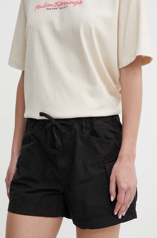 Superdry pantaloni scurti din bumbac bumbac negru W7110424A.02A