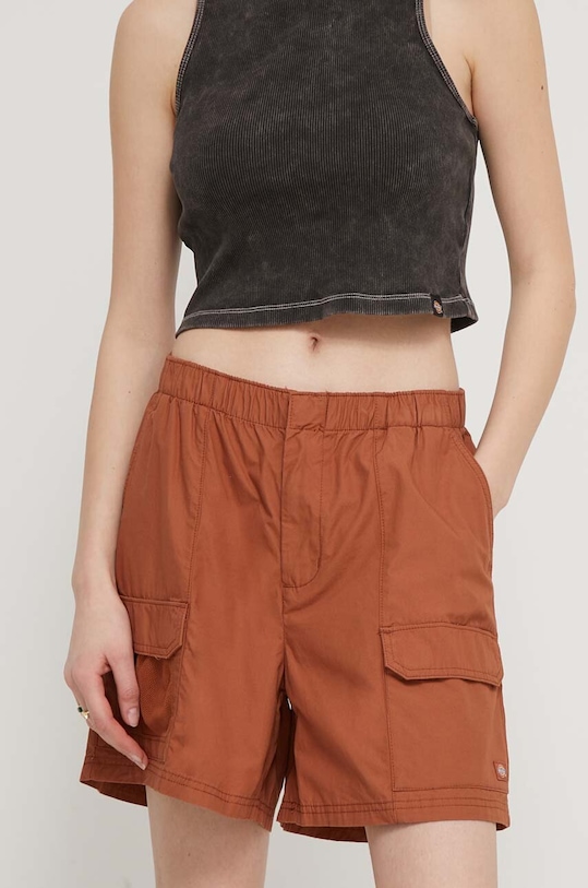 Bavlněné šortky Dickies FISHERSVILLE high hnědá DK0A4YRY