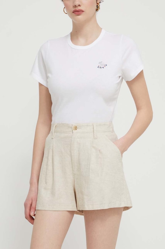 Hollister Co. pantaloni scurti din in uni bej KI349.4068.110