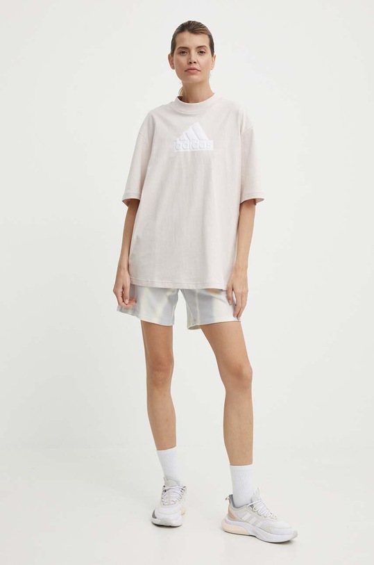 Βαμβακερό σορτσάκι adidas Originals IU2484 γκρί SS24