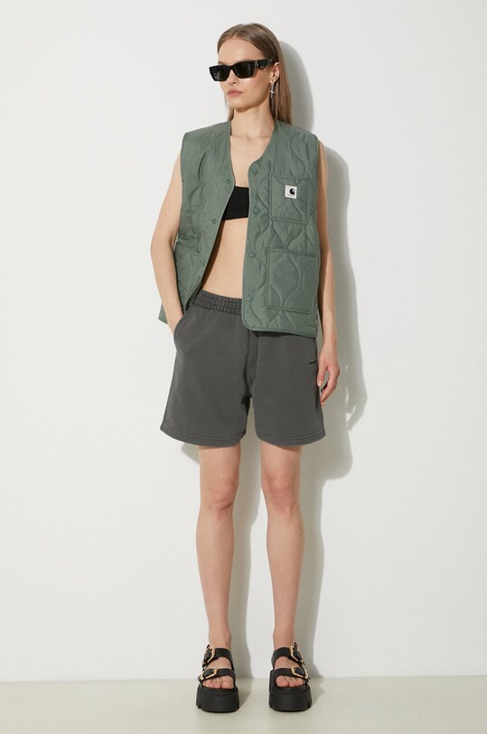Хлопковые шорты Carhartt WIP Duster Script Sweat Short I033055.89GD серый SS24