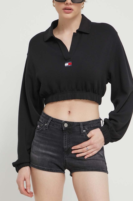 Rifľové krátke nohavice Tommy Jeans rifľovina čierna DW0DW17649