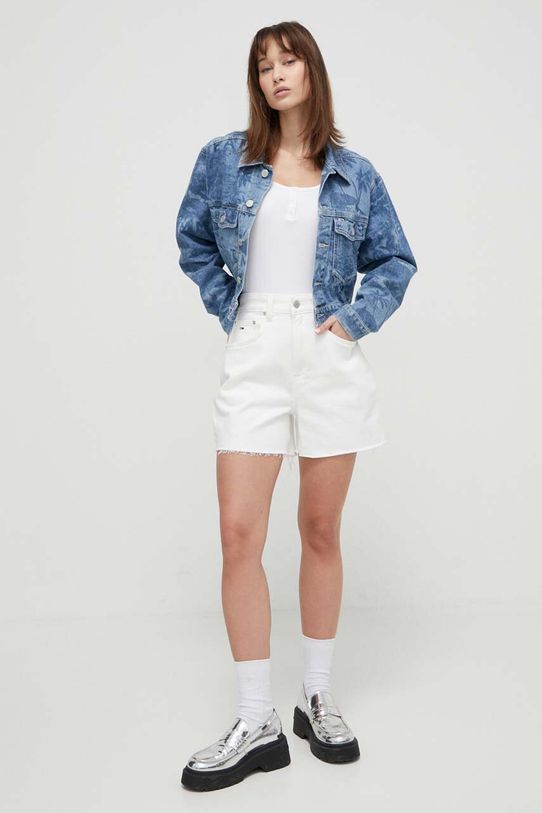 Rifľové krátke nohavice Tommy Jeans DW0DW17779 béžová SS24