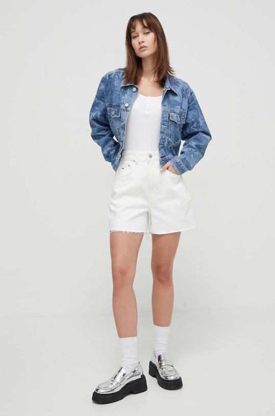 Rifľové krátke nohavice Tommy Jeans DW0DW17779 béžová SS24