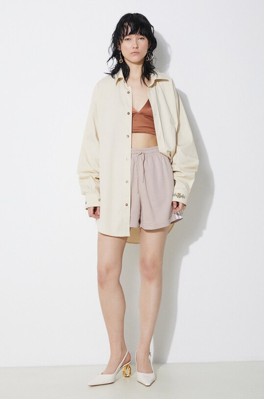 adidas Originals pantaloncini 3 Stripe Short French Terry IP0694 beige SS24