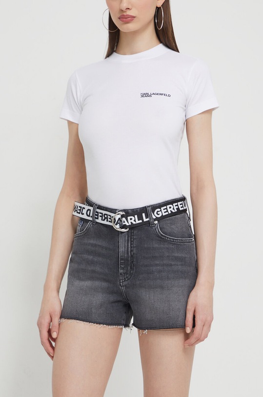 Džínové šortky Karl Lagerfeld Jeans high šedá 241J1121
