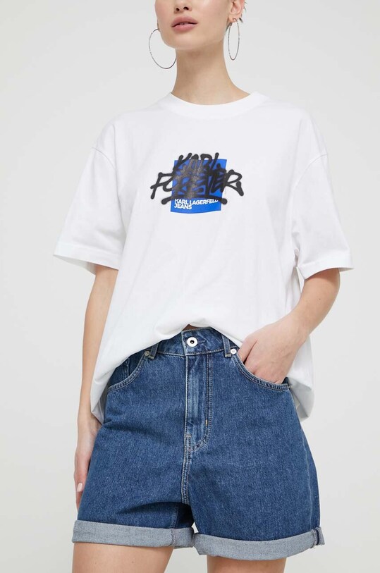 Rifľové krátke nohavice Karl Lagerfeld Jeans bavlna tmavomodrá 241J1130