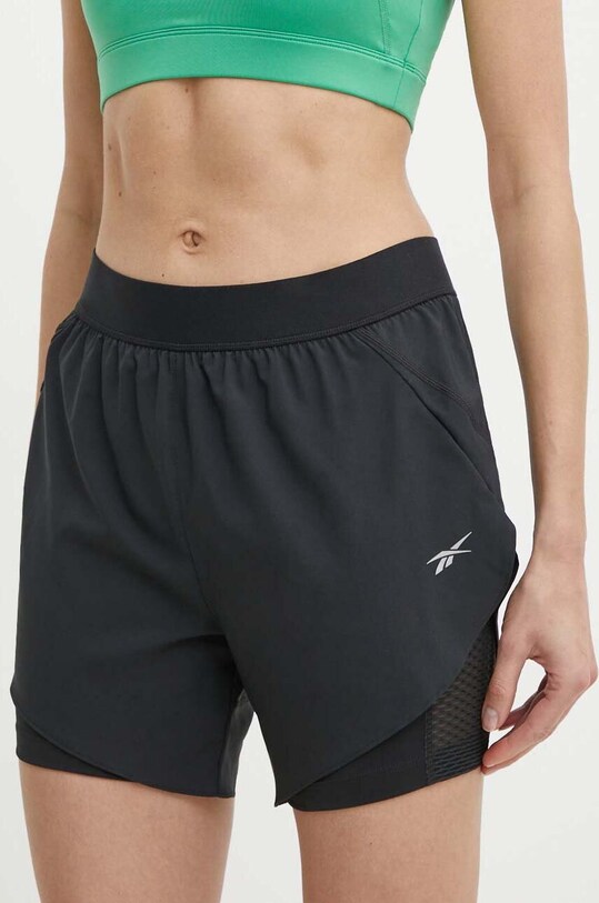 Шорти для бігу Reebok тканина чорний 100075412