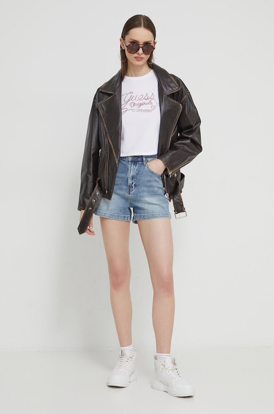 Džínové šortky Guess Originals W4GG52D4ON0 modrá SS24