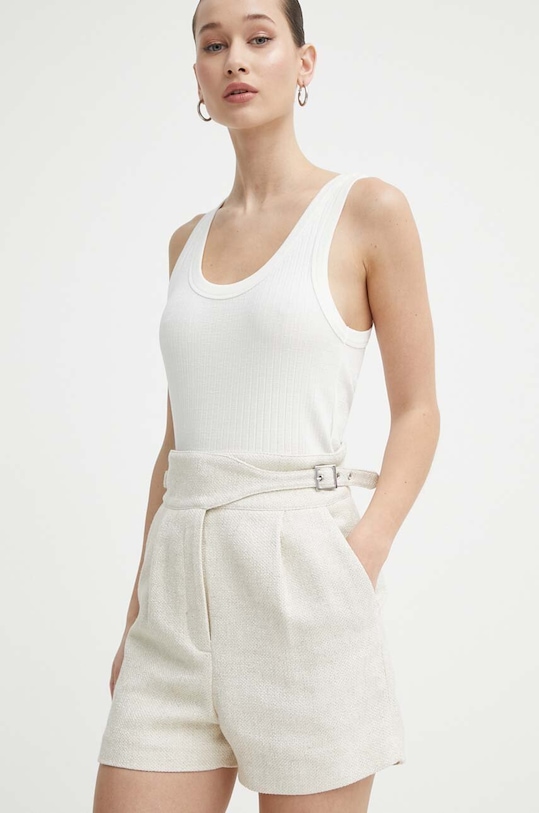 Шорти з домішкою льону IRO з додаванням льону бежевий WM30GUNA
