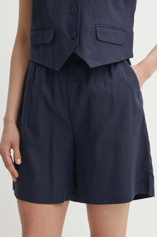 Gestuz pantaloni scurti din in panza bleumarin 10909101