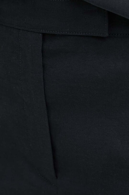 Theory pantaloni scurti din in negru O0303216