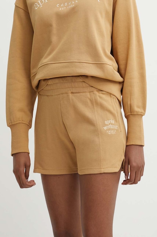 Хлопковые шорты Casall аппликация коричневый 24145