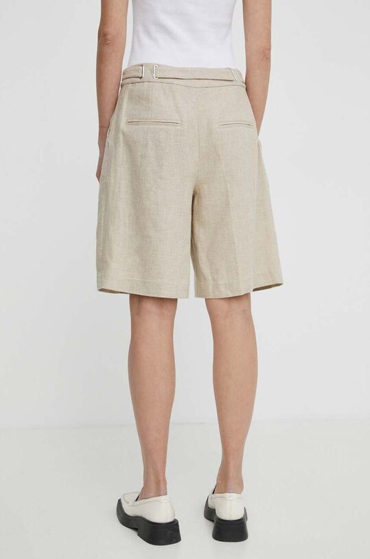 Îmbrăcăminte Remain pantaloni scurti din in 5012132528 bej