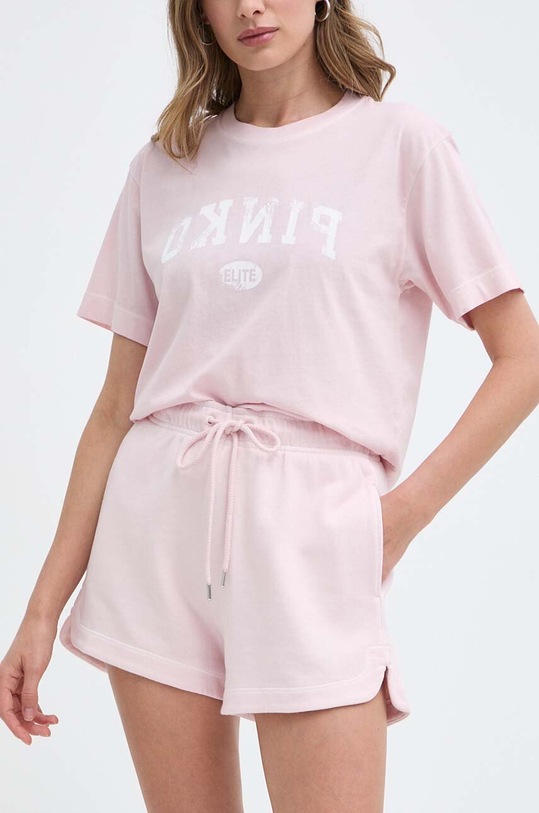 Bavlněné šortky Pinko high růžová 104284.A266