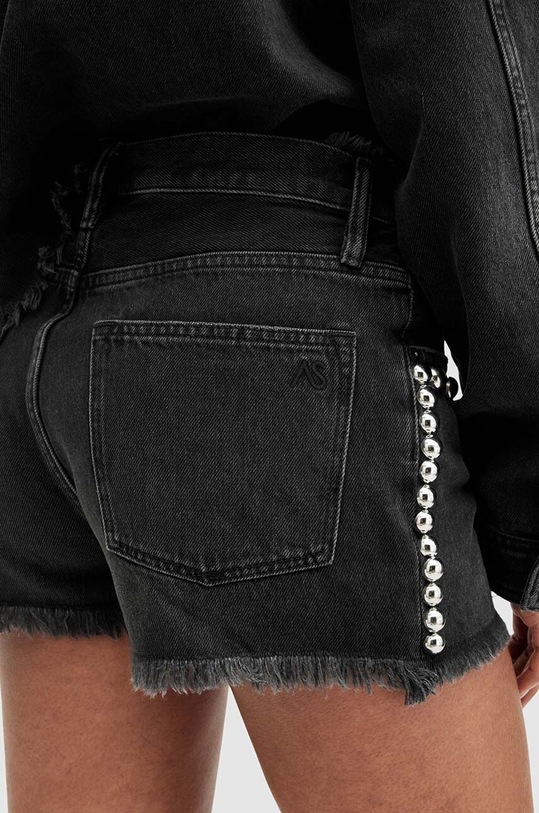 AllSaints pantaloni scurti din bumbac HEIDI STUD SHORTS negru WE509Z