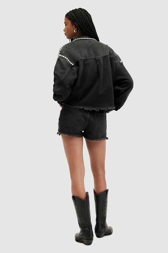 AllSaints pantaloni scurti din bumbac HEIDI STUD SHORTS WE509Z negru