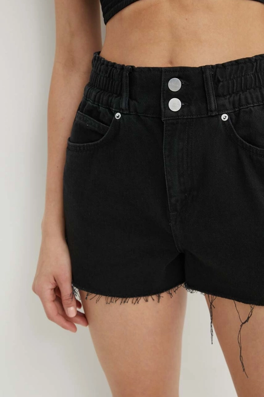 AllSaints pantaloni scurti din bumbac HAILEY DENIM SHORT bumbac negru W075EA