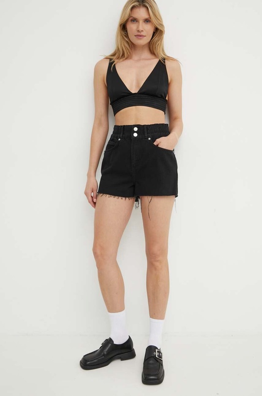 AllSaints pantaloni scurti din bumbac HAILEY DENIM SHORT W075EA negru SS24