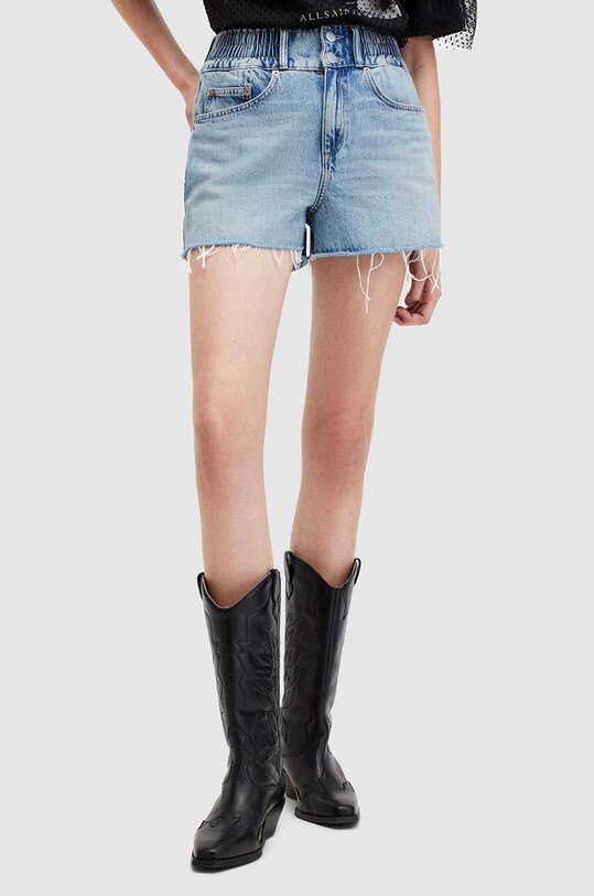 AllSaints pantaloni scurti jeans HAILEY DENIM SHORT W006EA albastru SS24
