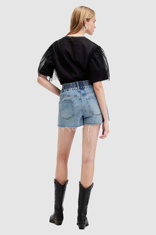 AllSaints pantaloni scurti jeans HAILEY DENIM SHORT W006EA albastru