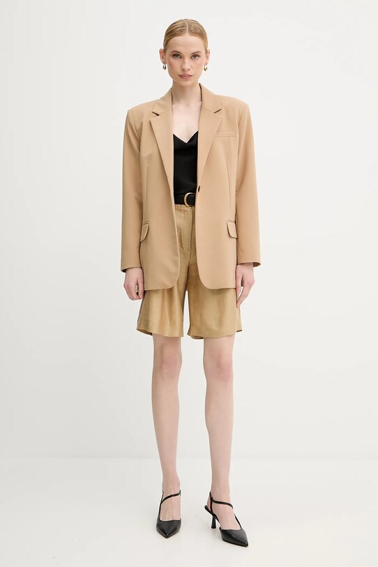 La Petite Française pantaloni scurți din amestec de in SAVOUREUX PFSAVOUREUX verde SS25