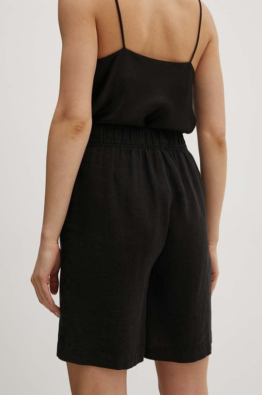 Îmbrăcăminte Sisley pantaloni scurti din in 41I4L901F negru