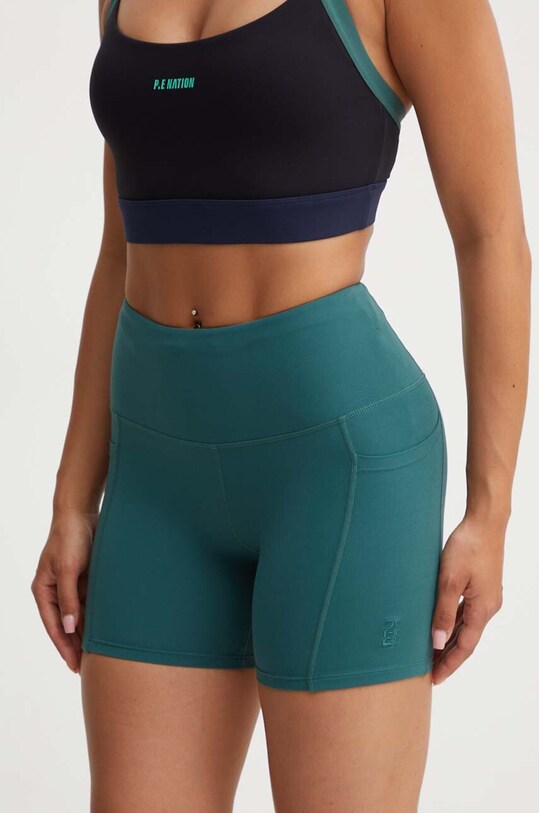 P.E Nation pantaloni scurți de antrenament Recalibrate tricotaj verde 241S247