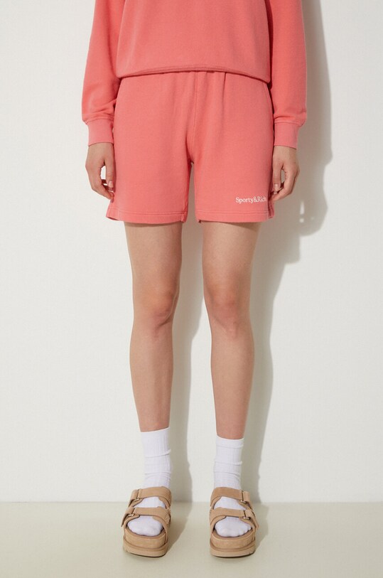 Одежда Шорты Sporty & Rich Serif Logo Soft Gym SH007S402SC розовый