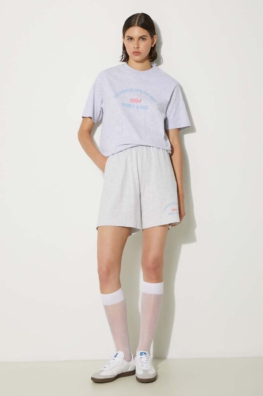 Къс панталон Sporty & Rich LA Athletic Group Gym Shorts SH021S402LH сив SS24