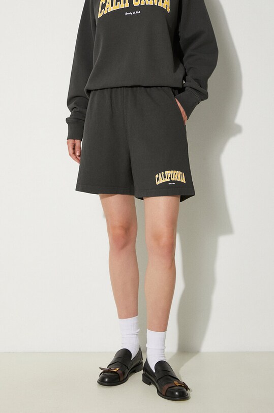 Sporty & Rich cotton shorts California Gym SH021S405CF black