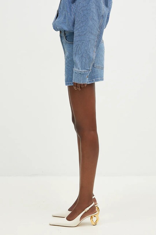 Džínové šortky Rotate Rhinestone Denim 1126391468 modrá SS24