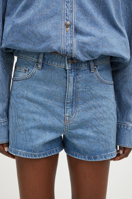 Джинсовые шорты Rotate Rhinestone Denim голубой 1126391468