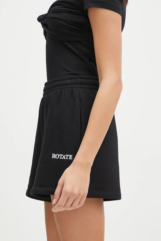 Rotate szorty bawełniane High Waist 112455100 czarny SS24