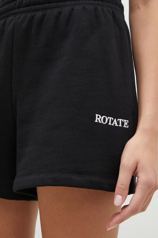 Rotate szorty bawełniane High Waist czarny 112455100