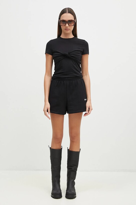 Rotate szorty bawełniane High Waist 112455100 czarny