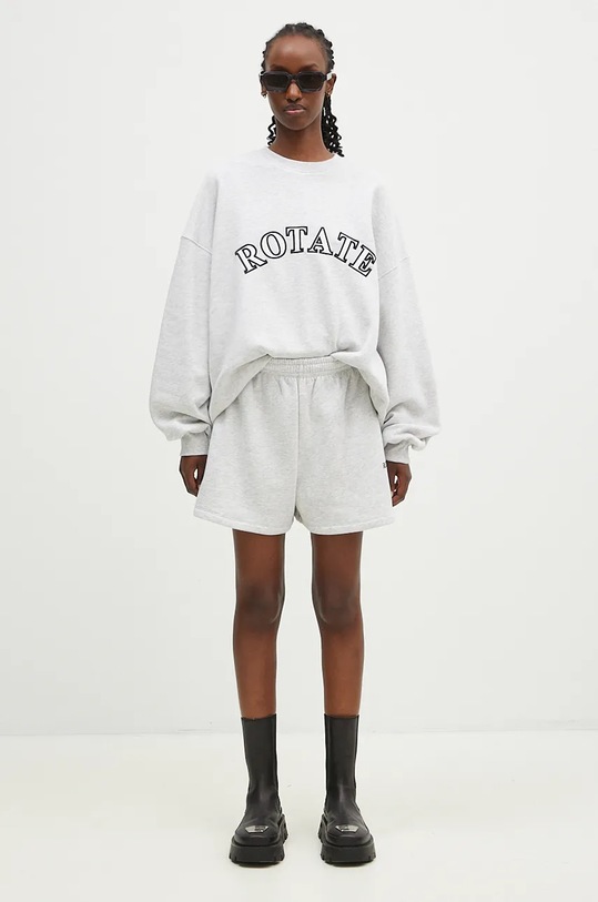 Rotate cotton shorts High Waist 1124551473 gray