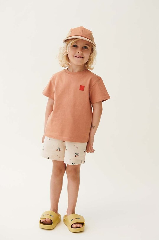 Liewood szorty bawełniane dziecięce Gram Printed Sweatshorts wzorzyste różowy LW17097