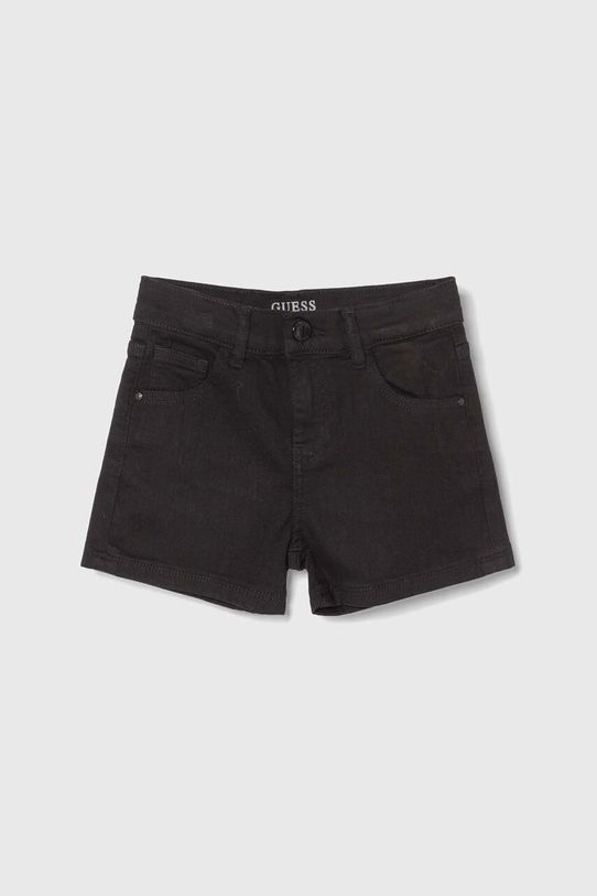 Guess szorty jeansowe dziecięce z elastanem czarny J4RD19.WE620.PPYH