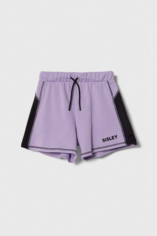 Детские хлопковые шорты Sisley узор фиолетовой 3J68X900J.G.Seasonal