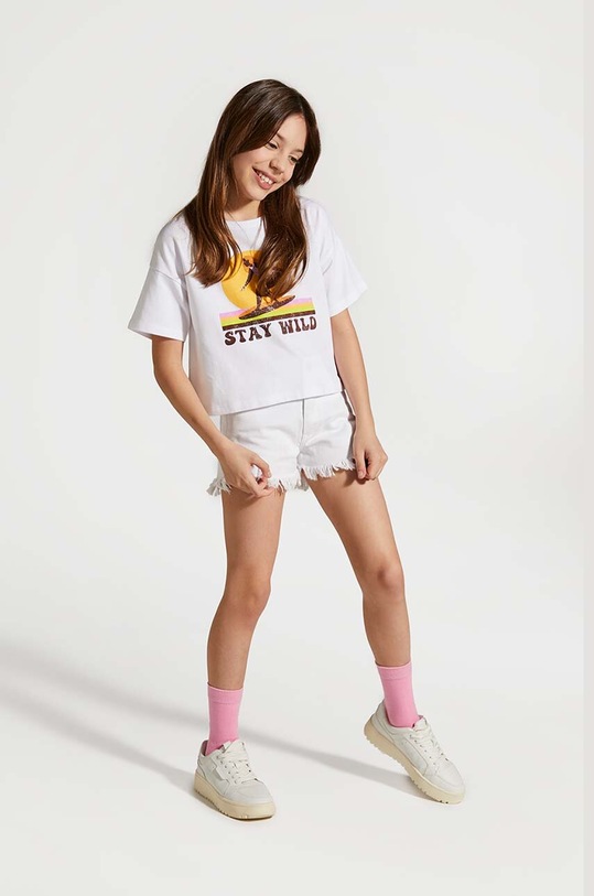 Παιδικό σορτς τζιν Coccodrillo casual λευκό WC4123201JCG