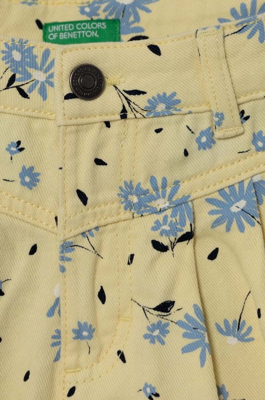 Fete United Colors of Benetton pantaloni scurti din denim pentru copii 42HXC902H.G.Seasonal galben