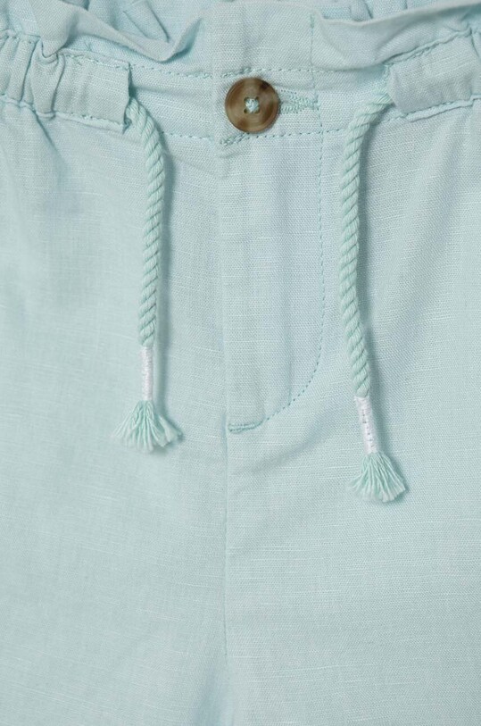 Девочка Детские льняные шорты United Colors of Benetton 4BE7G901M.P.Seasonal голубой