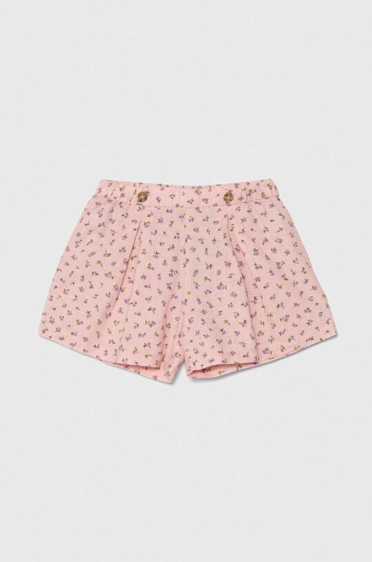United Colors of Benetton pantaloni scurți de in pentru copii casual roz 4YP7G901K.P.Seasonal