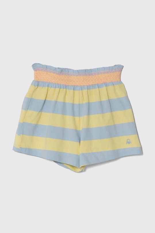Детские хлопковые шорты United Colors of Benetton узор голубой 3N9LG901E.P.Seasonal